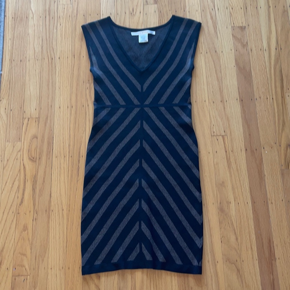 Max Studio Body Con Dress in Chevron Stripe